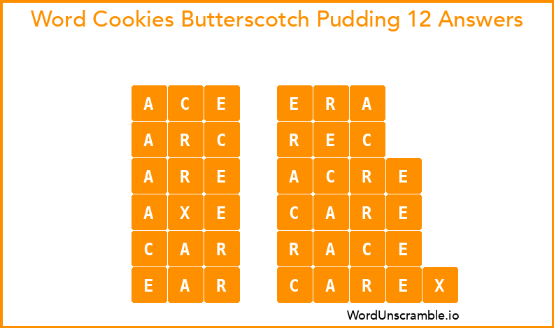Word Cookies Butterscotch Pudding 12 Answers