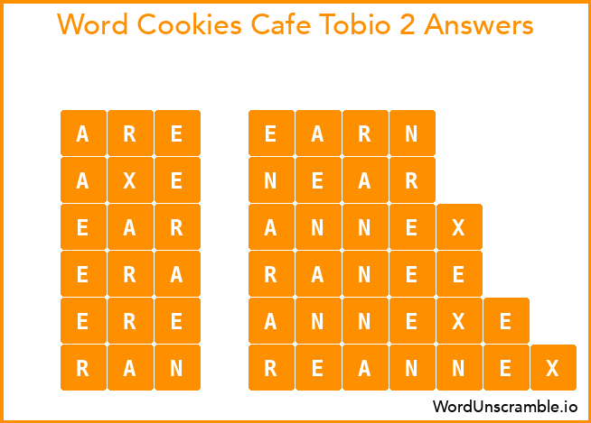 Word Cookies Cafe Tobio 2 Answers