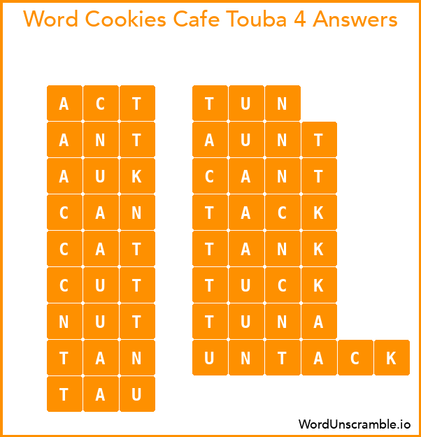 Word Cookies Cafe Touba 4 Answers