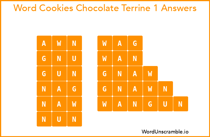 Word Cookies Chocolate Terrine 1 Answers