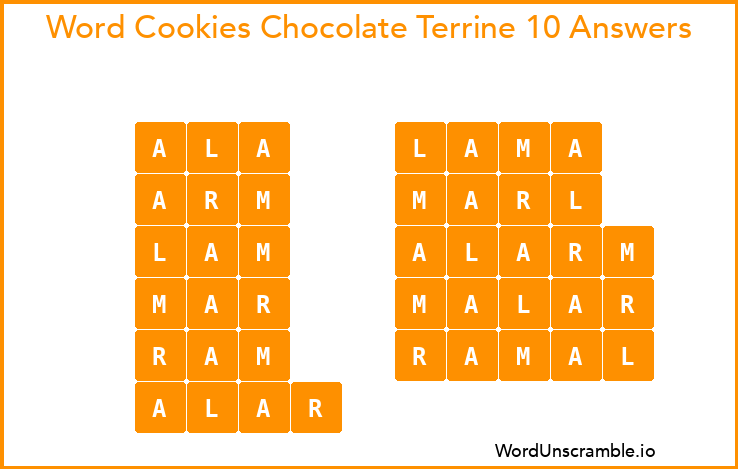 Word Cookies Chocolate Terrine 10 Answers