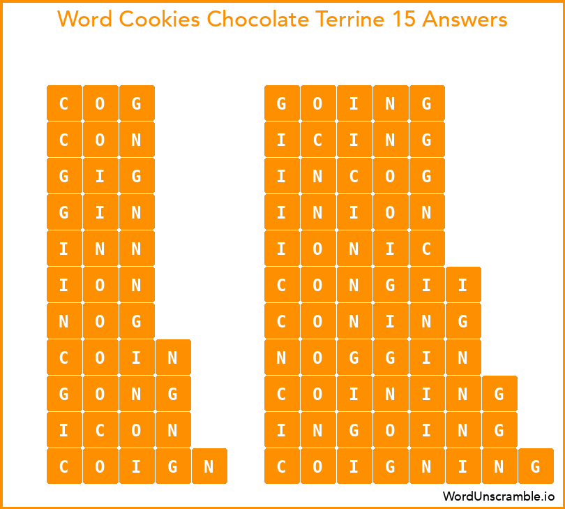 Word Cookies Chocolate Terrine 15 Answers
