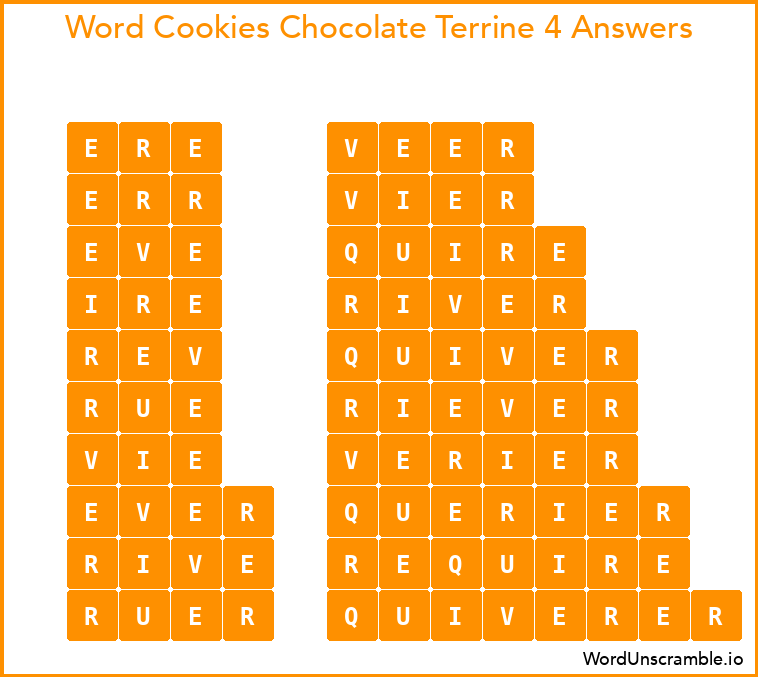 Word Cookies Chocolate Terrine 4 Answers