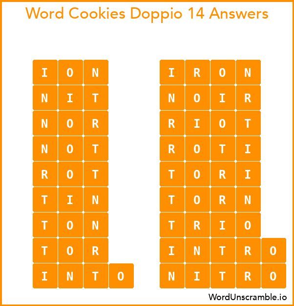 Word Cookies Doppio 14 Answers