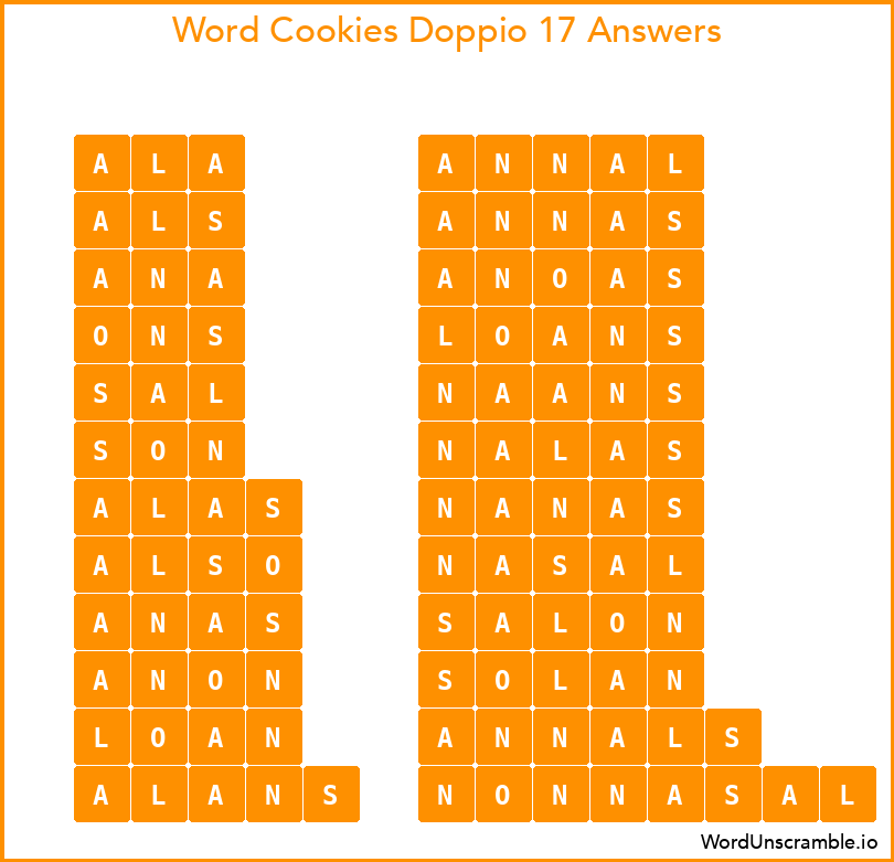 Word Cookies Doppio 17 Answers