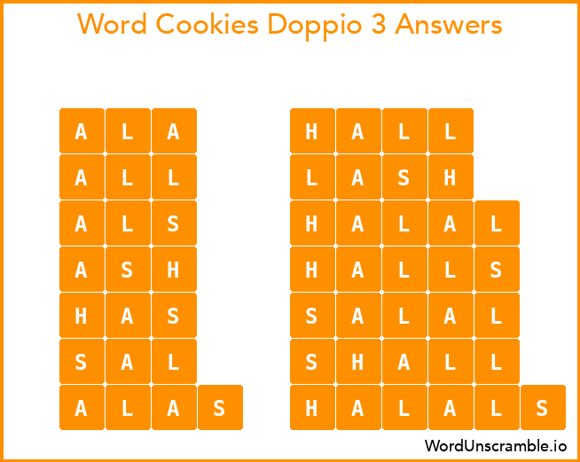 Word Cookies Doppio 3 Answers
