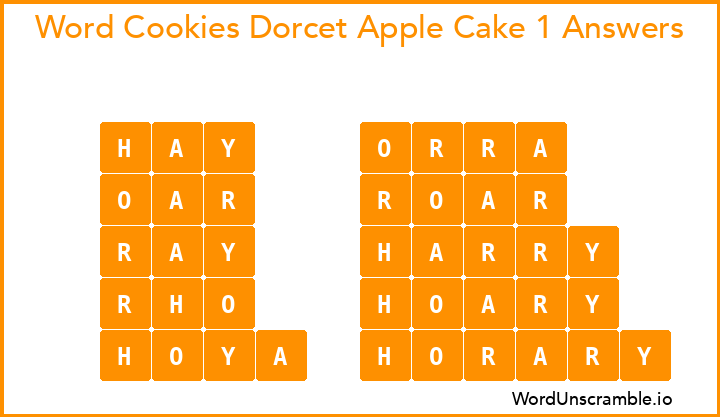Word Cookies Dorcet Apple Cake 1 Answers
