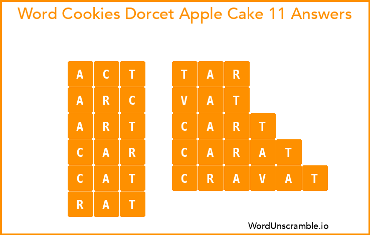 Word Cookies Dorcet Apple Cake 11 Answers