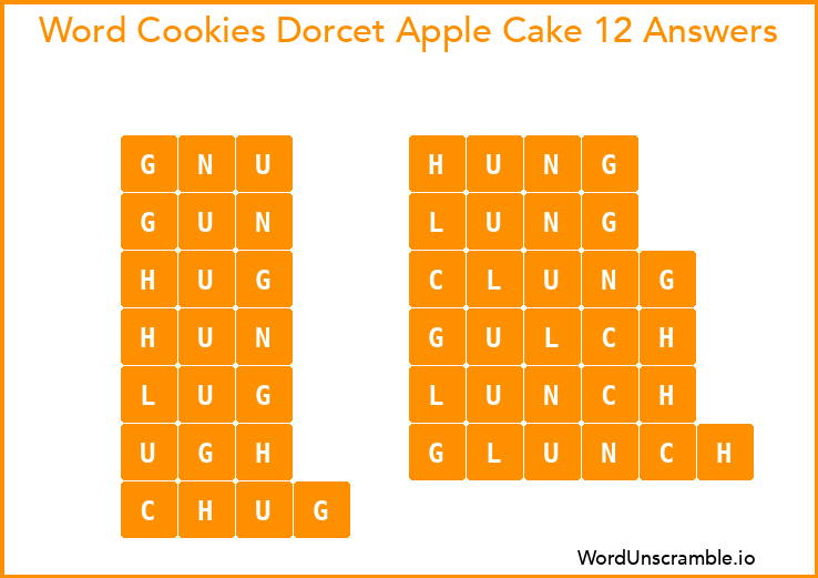 Word Cookies Dorcet Apple Cake 12 Answers