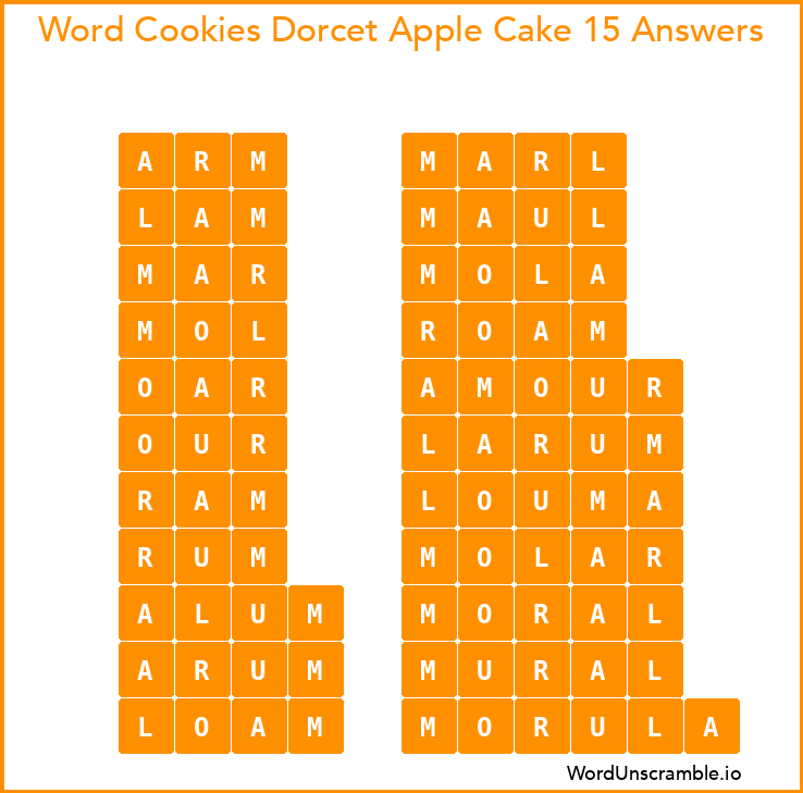 Word Cookies Dorcet Apple Cake 15 Answers