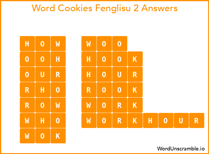 Word Cookies Fenglisu 2 Answers