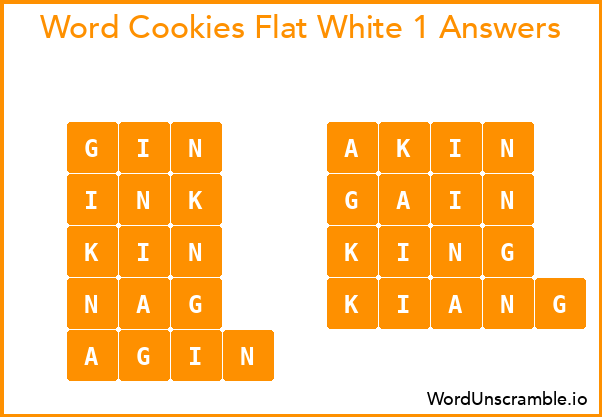 Word Cookies Flat White 1 Answers