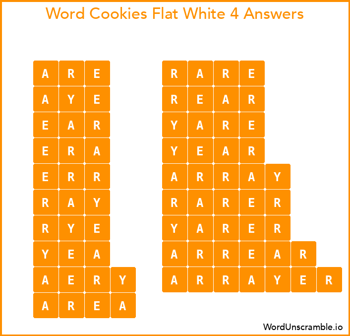 Word Cookies Flat White 4 Answers