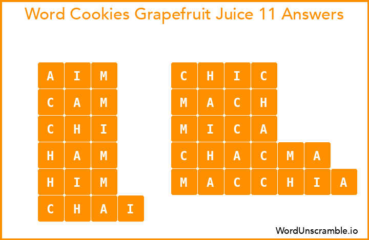 Word Cookies Grapefruit Juice 11 Answers