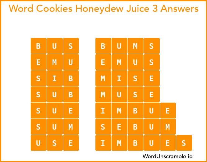 Word Cookies Honeydew Juice 3 Answers