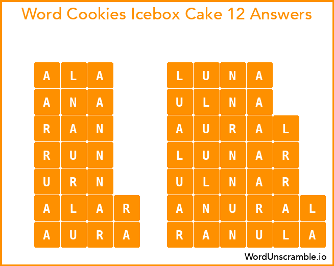 Word Cookies Icebox Cake 12 Answers