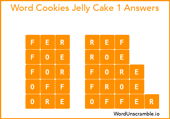 Word Cookies Jelly Cake 1 Answers