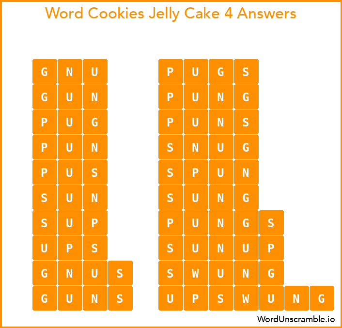 Word Cookies Jelly Cake 4 Answers