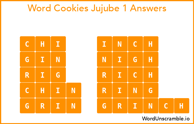 Word Cookies Jujube 1 Answers