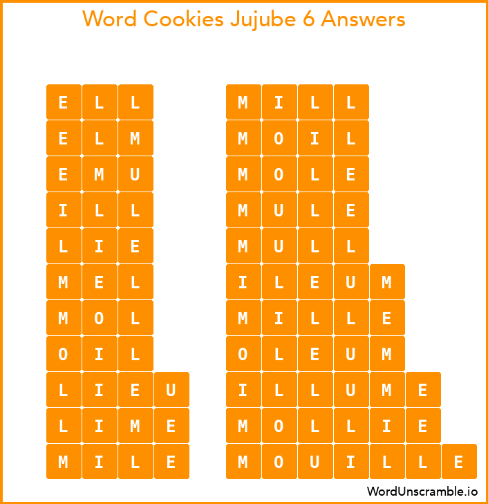 Word Cookies Jujube 6 Answers