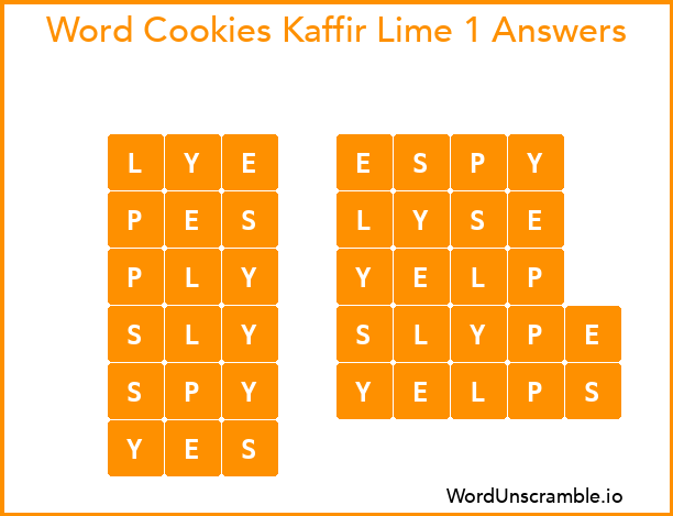 Word Cookies Kaffir Lime 1 Answers