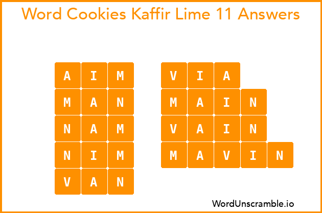 Word Cookies Kaffir Lime 11 Answers