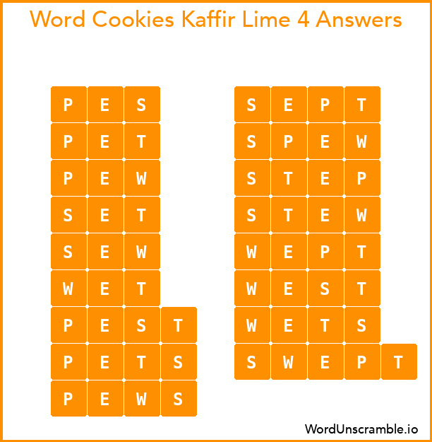 Word Cookies Kaffir Lime 4 Answers