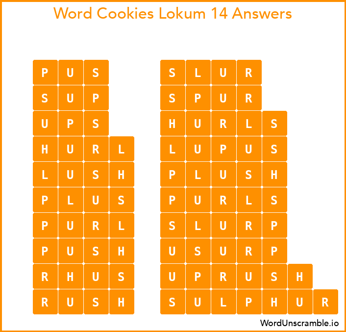 Word Cookies Lokum 14 Answers