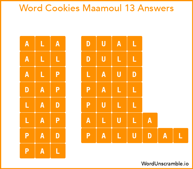 Word Cookies Maamoul 13 Answers