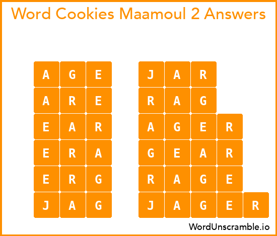 Word Cookies Maamoul 2 Answers