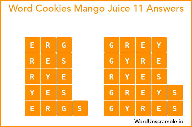 Word Cookies Mango Juice 11 Answers