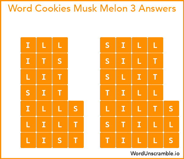 Word Cookies Musk Melon 3 Answers