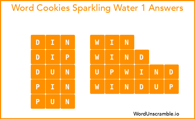 Word Cookies Sparkling Water 1 Answers