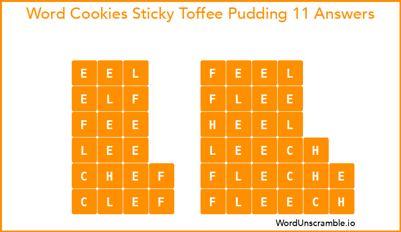 Word Cookies Sticky Toffee Pudding 11 Answers