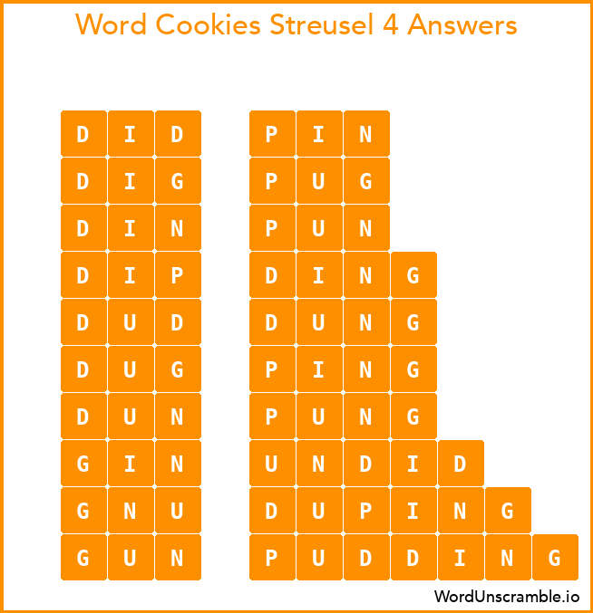 Word Cookies Streusel 4 Answers
