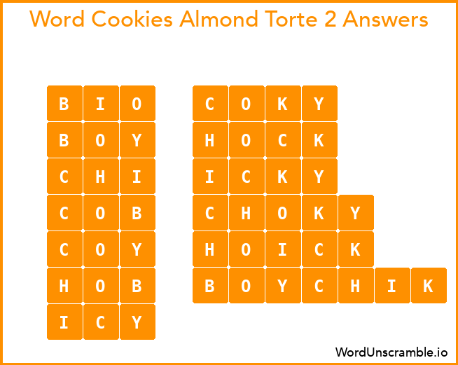 Word Cookies Almond Torte 2 Answers