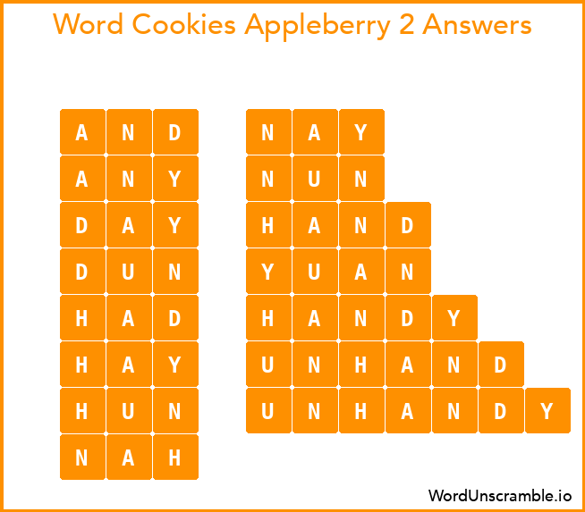 Word Cookies Appleberry 2 Answers