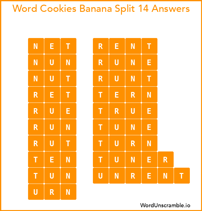 Word Cookies Banana Split 14 Answers