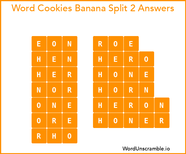 Word Cookies Banana Split 2 Answers