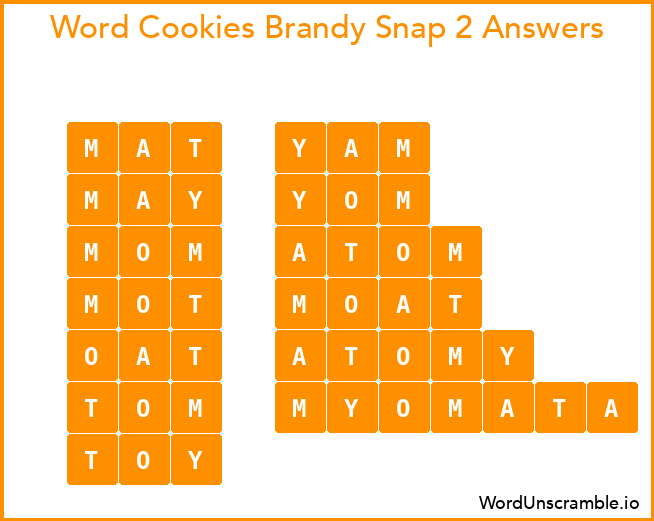 Word Cookies Brandy Snap 2 Answers