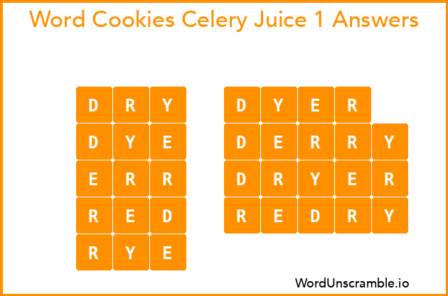 Word Cookies Celery Juice 1 Answers