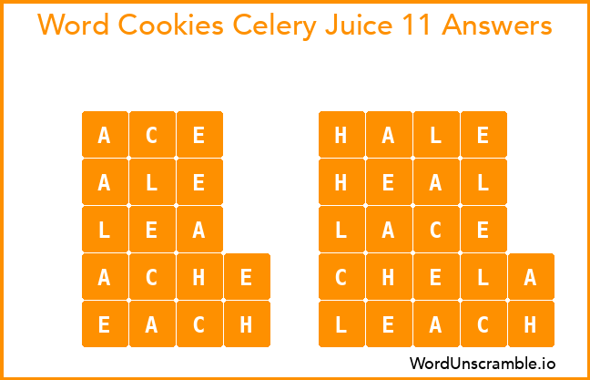 Word Cookies Celery Juice 11 Answers