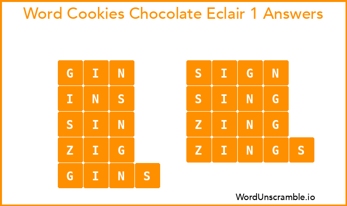 Word Cookies Chocolate Eclair 1 Answers
