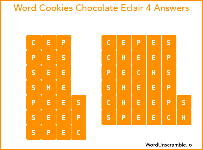 Word Cookies Chocolate Eclair 4 Answers