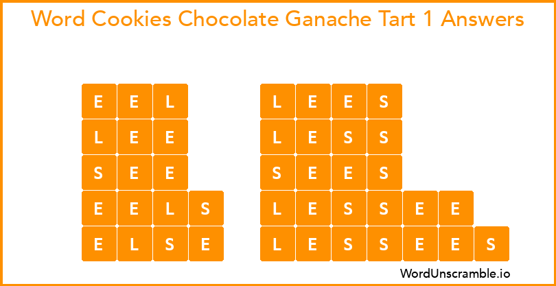 Word Cookies Chocolate Ganache Tart 1 Answers