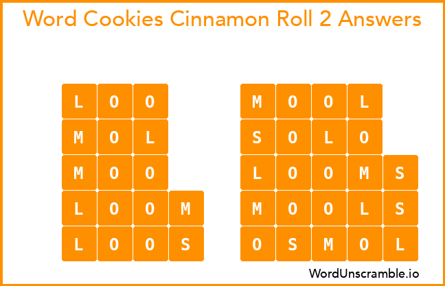 Word Cookies Cinnamon Roll 2 Answers