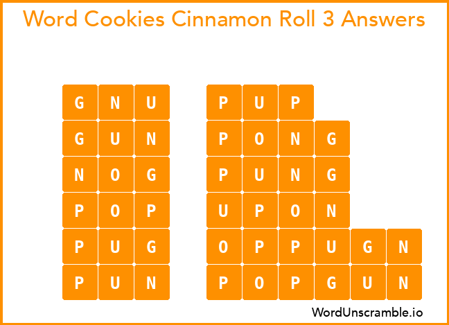 Word Cookies Cinnamon Roll 3 Answers