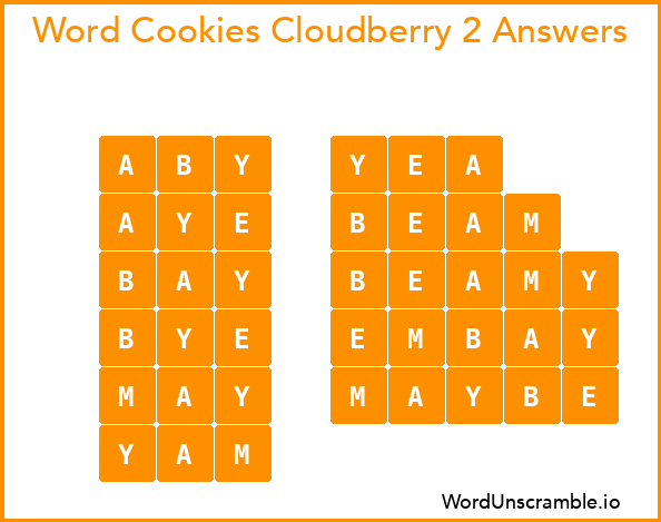 Word Cookies Cloudberry 2 Answers