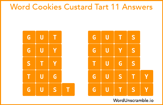 Word Cookies Custard Tart 11 Answers