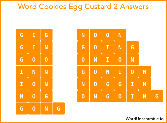 Word Cookies Egg Custard 2 Answers